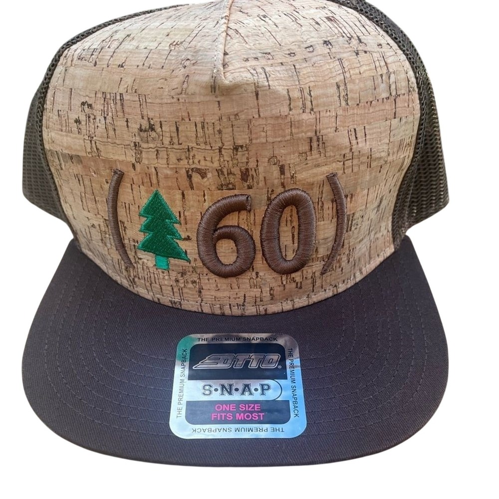 Tree 60 Hat Cap Snap Back Hat Brown Cork Skater Trucker Men's One Size Flat Brim